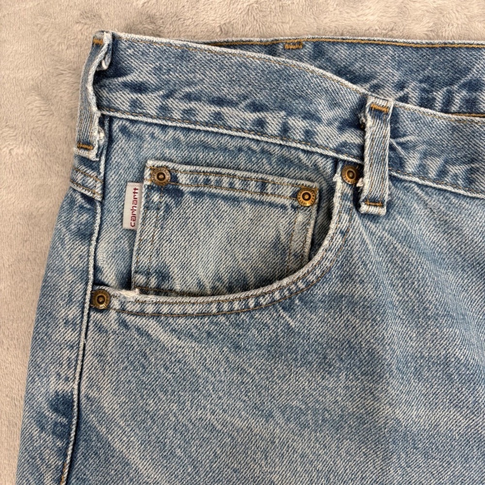 Carhartt Jeans Mens 40x30 (Fits 37x28.5) Blue Traditional Fit Straight Leg Work - Picture 4 of 15